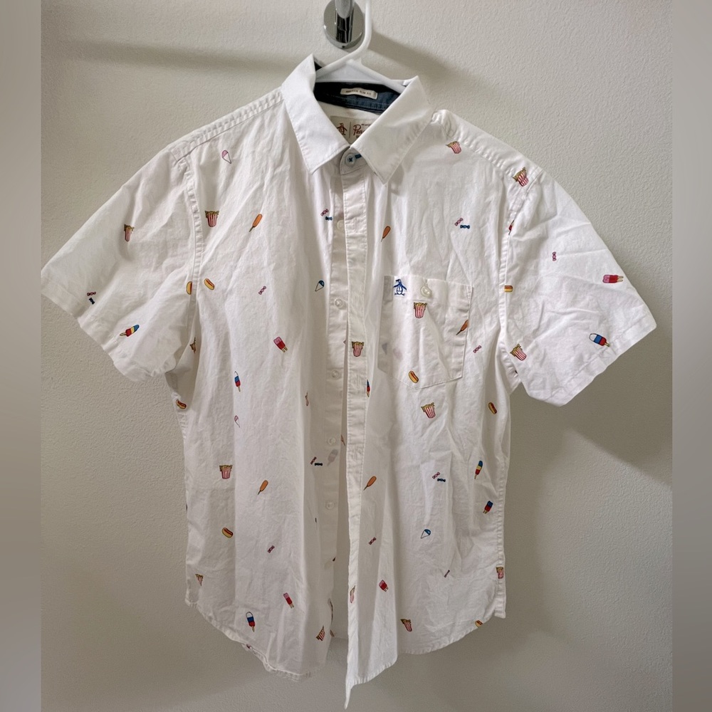 Original Penguin  - Men’s Short Sleeve Button Down - Small
